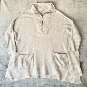 Barefoot Dreams CozyChic Lite Half Zip Rolled Edge Tunic size Small/Medium